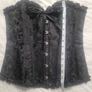 Elegant Black Brocade Corset